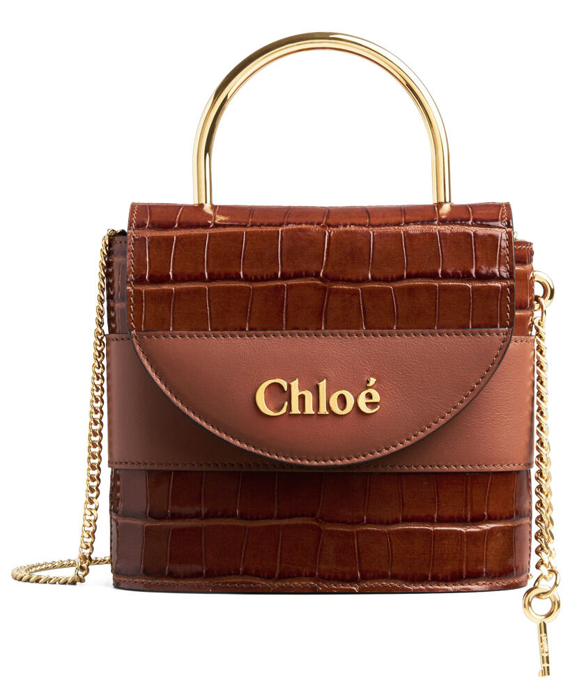 Chloe Small Aby Lock Bag Handbag Leather Coffee